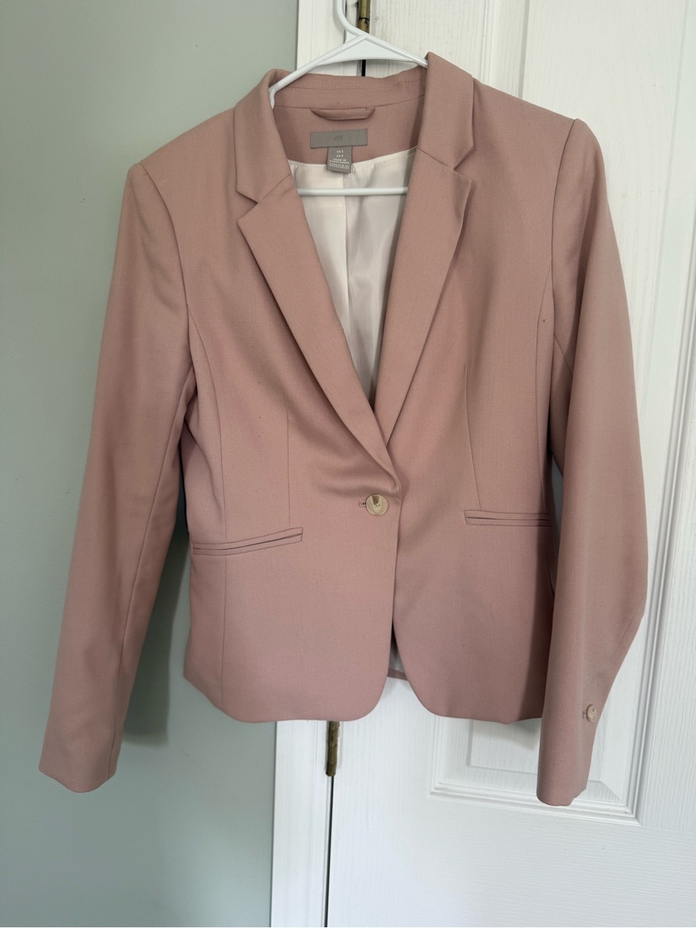 H&M Blush Pink Single-Button Blazer